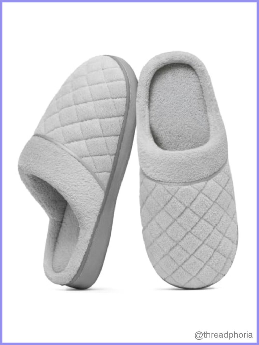 Memory Foam House Slippers Quilted Indoor Bedroom Shoes